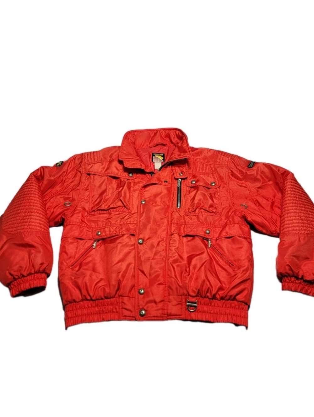 Vintange Descente Mens Ski Jacket Red Size XL 90's Retro Full Zip Cargo